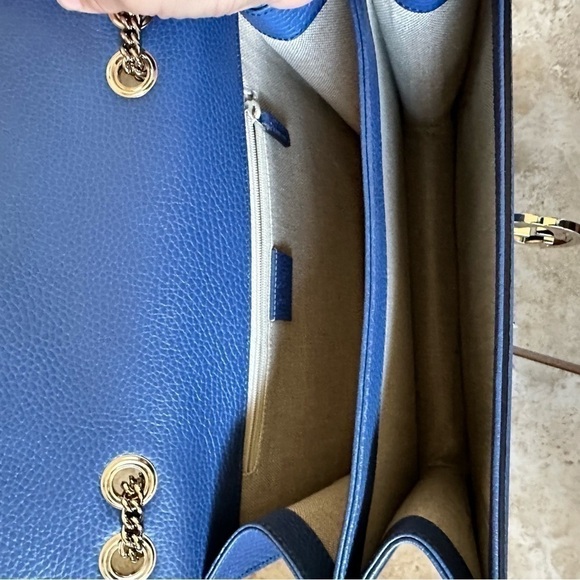 NEW authentic GUCCI Medium Dollar Interlocking G leather Shoulder Bag - Picture 9 of 13